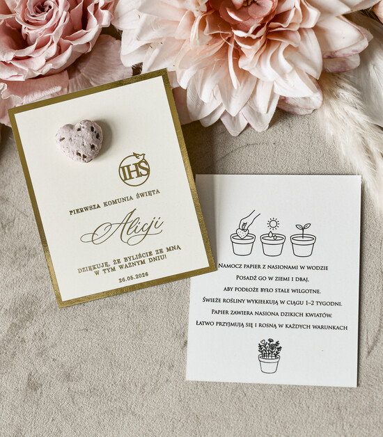 Podziękowania dla gości na komunii podziękowania dla gości podziękowania dla gości na komunii, prezenciki dla gości, podziękowanie upominek nasionka kwiatów 01/VBOTL/KomPGNsrc