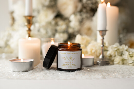 Podziękowania dla gości na komunii podziękowania dla gości prezenciki dla gości komunijnych, świeczka zapachowa prezenty dla gości na Komunii, upominki komunij 01/swLam/KomŚwec