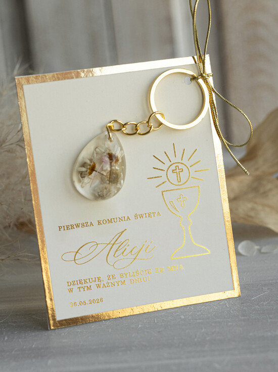 Podziękowania dla gości na komunii podziękowania dla gości upominki dla gości komunijnych, breloki prezenty dla gości na Komunii, upominki komunijne, Oryginaln 09/Blam/Komunia