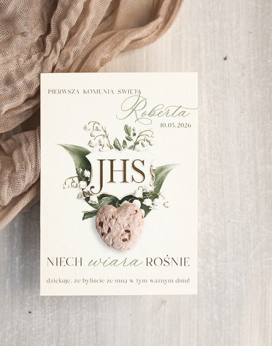 Podziękowania dla gości na komunii podziękowania dla gości podziękowania dla gości na komunii, prezenciki dla gości, podziękowanie upominek nasionka kwiatów 02/VBOT/KomPGNsrc