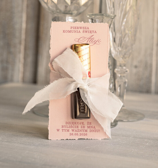 Podziękowania dla gości na komunii podziękowania dla gości prezenciki dla gości komunijnych, czekoladki merci prezenty dla gości Komunijnych, upominki komunijn 01/czekoWs/KomMg