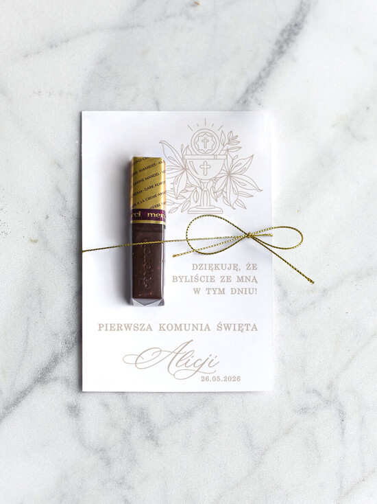 Podziękowania dla gości na komunii podziękowania dla gości czekoladki prezent dla gości komunijnych, czekoladki merci prezenty dla gości na Komunii , upominki  02/czeko/Komunia