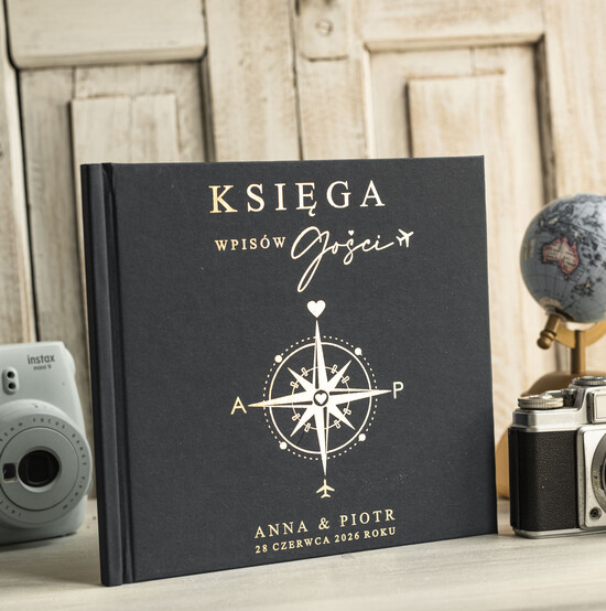 Księgi wpisów gości podróżnicze księga wpisów gości na wesele z motywem podróży - księga pamiątkowa na ślub dla podróżników 02/passZlKOL/kwg