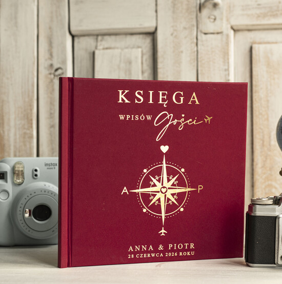 Księgi wpisów gości podróżnicze księga wpisów gości na wesele z motywem podróży - księga pamiątkowa na ślub dla podróżników 01/passZlKOL/kwg