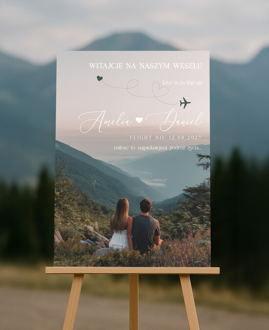 Plany stołów ze zdjęciem Pary Młodej Witamy gości weselnych napis powitanie gości na weselu, tablica powitalna dla gości weselnych, perso 12/PLzd/PLpp25