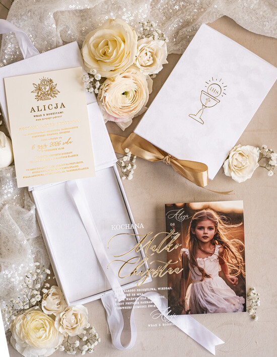 Zaproszenia na Komunię  Dla Chrzestnych i Dziadków kalendarz książkowy A5 01/zapvel/VipZapKomu