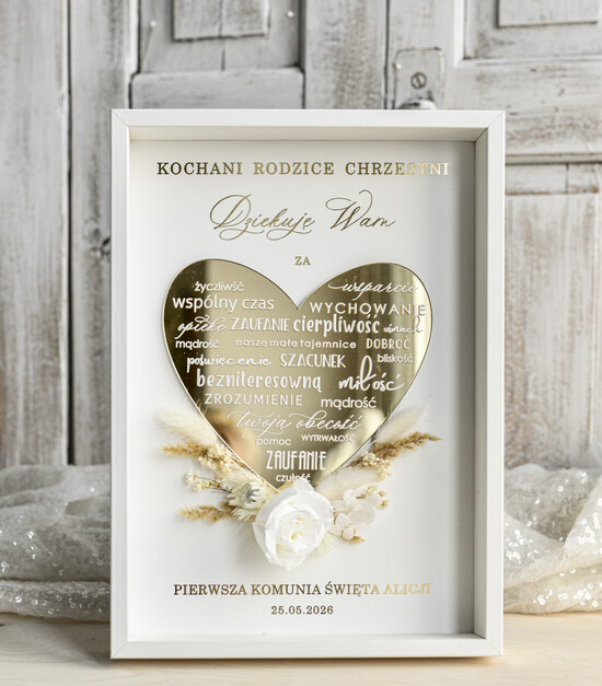 podziękowania dla najbliższych  Podziękowania w Ramie podziękowanie dla Rodziców Chrzestnych Komunia, Komunijne podziękowania dla Matki i Ojca Chrzestnego 01/RamaBuk3D/PodzKom