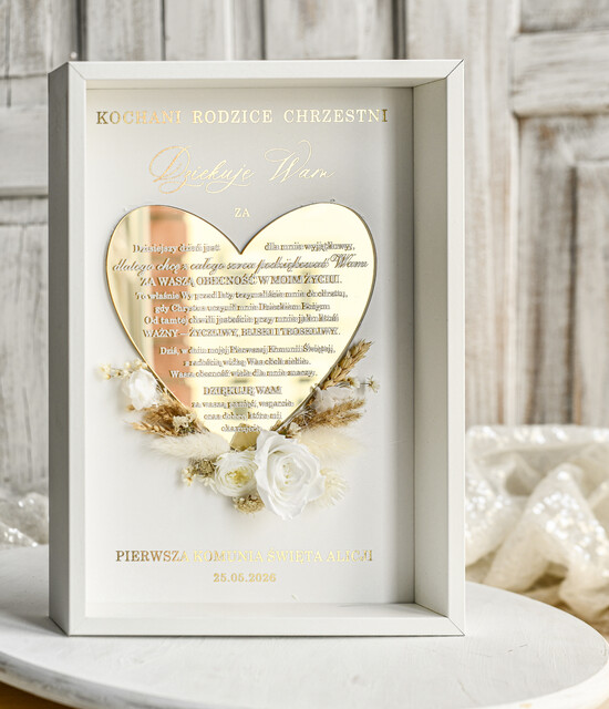podziękowania dla najbliższych  Podziękowania w Ramie podziękowanie dla Rodziców Chrzestnych Komunia, Komunijne podziękowania dla Matki i Ojca Chrzestnego 05/RamaBuk3D/PodzKom