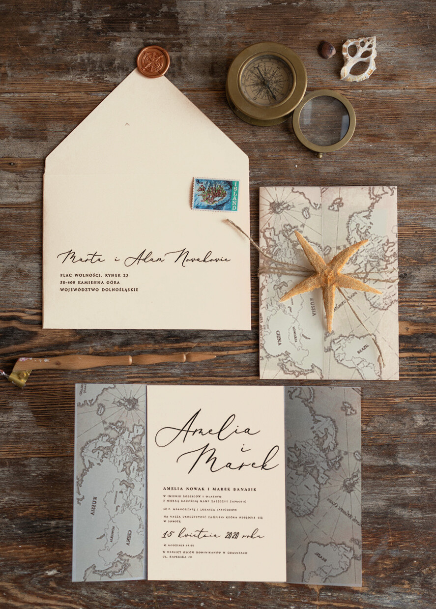 Zaproszenia ślubne morskie / marine robione ręcznie zaproszenia ślubne morskie z rozgwiazdą wesele nad morzem3
