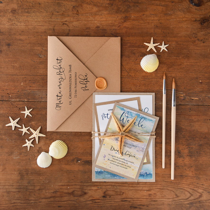 Zaproszenia ślubne morskie / marine orginalne zaproszenia ślubne, marine dla miłośników morza i wody2