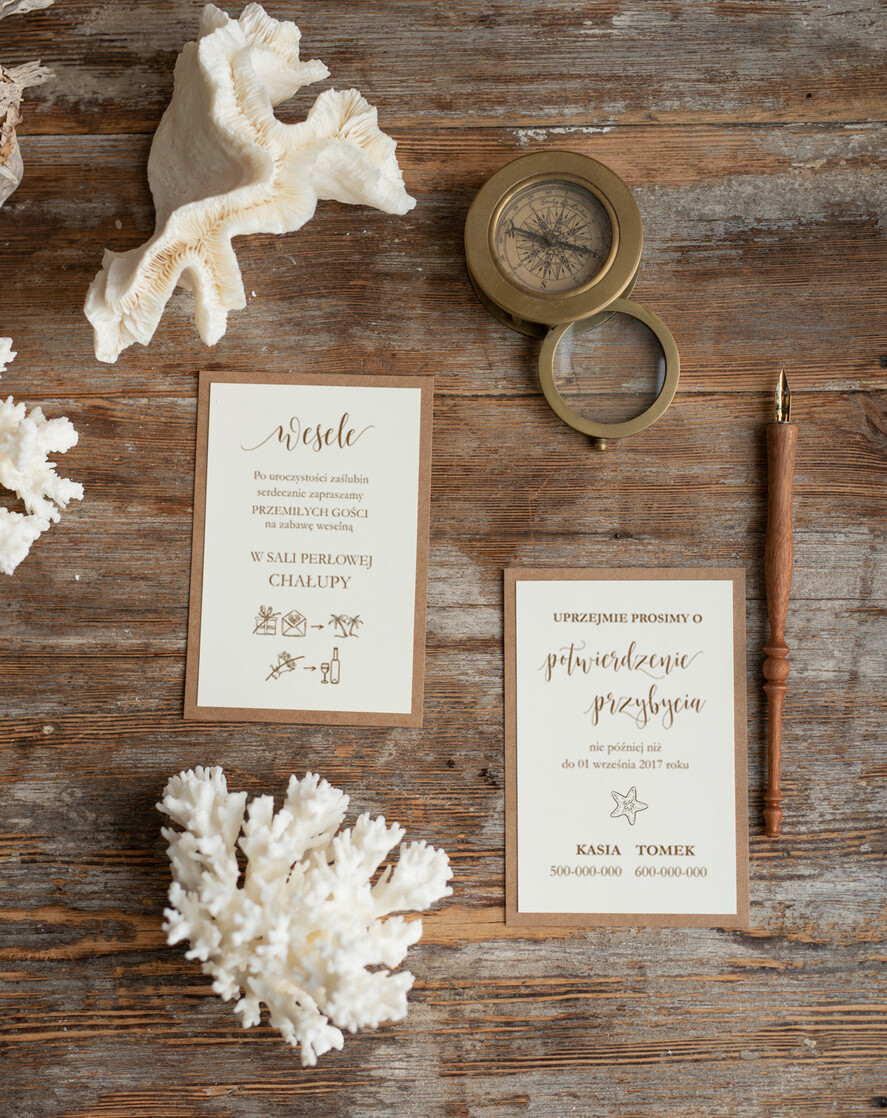 Zaproszenia ślubne morskie / marine nietypowe zaproszenia ślubne, morskie na wesele w stlu plażowym3