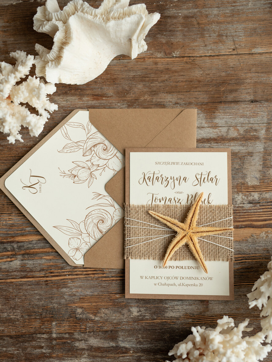 Zaproszenia ślubne morskie / marine nietypowe zaproszenia ślubne, morskie na wesele w stlu plażowym0