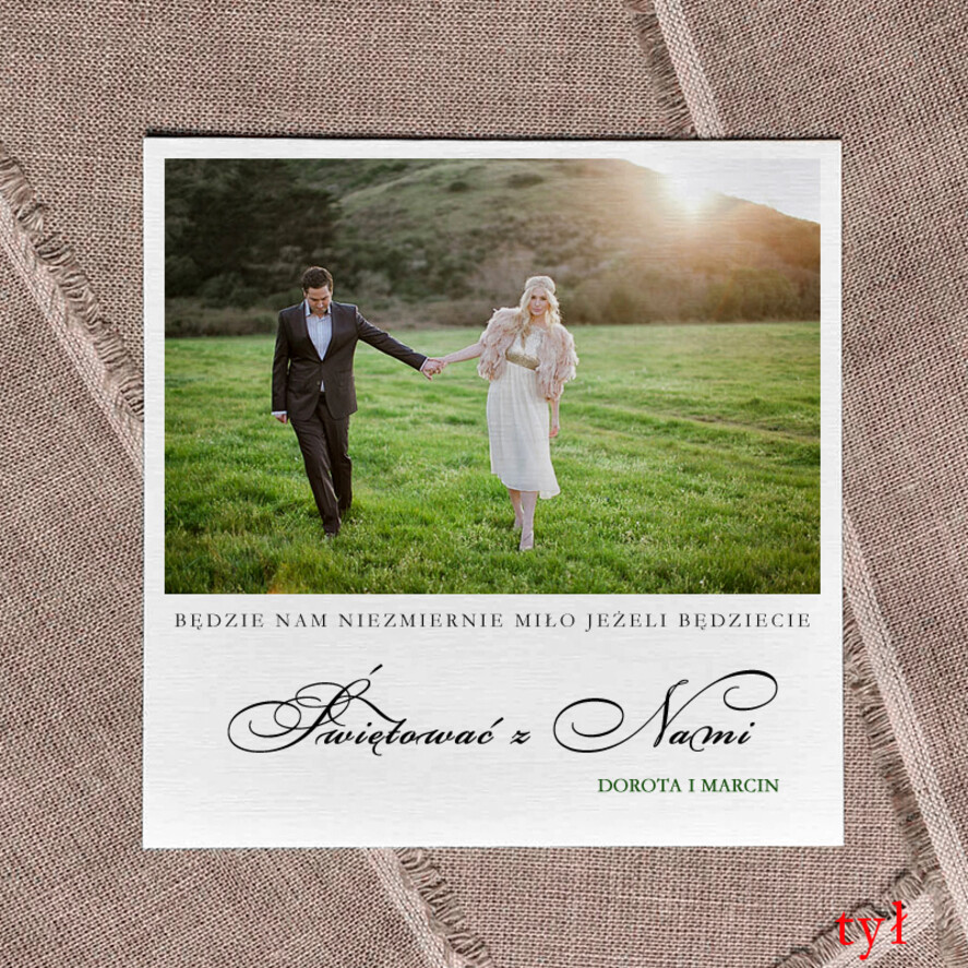 Zaproszenia ślubne Ze zdjęciem  minimalistyczne zaproszenia ślubne ze zdjęciem Foto zaproszenie na ślub pamiątka dla gości Wasze Fotki 2