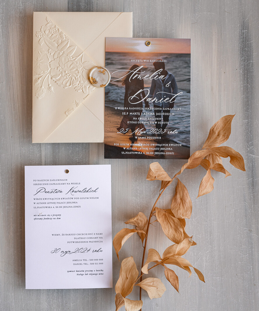 Zaproszenia ślubne Ze zdjęciem  zaproszenia ślubne ze zdjęciem, eleganckie zaproszenie na ślub i wesele ze zdjęciem, zdjęcie Pary Młodej na zaproszeniach ślubnych 6