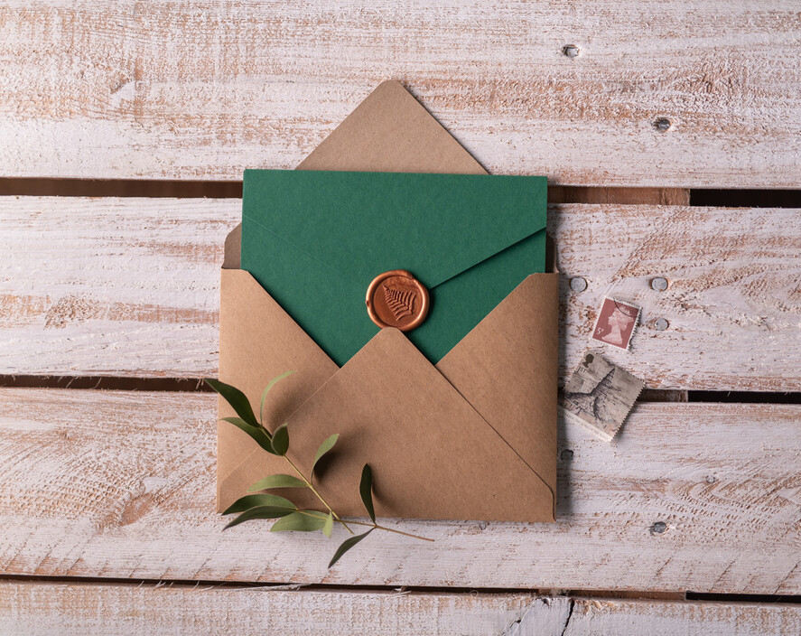 Zaproszenia ślubne Ze zdjęciem  minimalistyczne zaproszenia ślubne ze zdjęciem Zielone  rustykalne foto zaproszenie na ślub cywilny butelkowa zieleń12