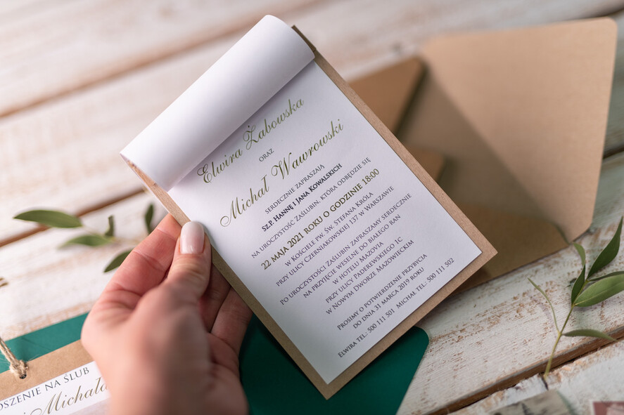 Zaproszenia ślubne Ze zdjęciem   Foto zaproszenia ślubne ze zdjęciem rustykalne  zaproszenie na ślub kartka z kalendarza 2