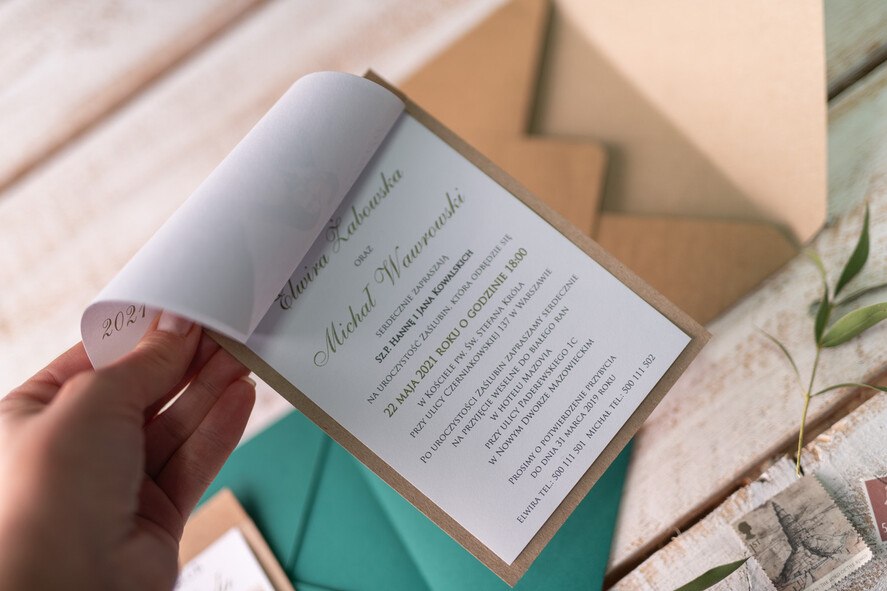 Zaproszenia ślubne Ze zdjęciem   Foto zaproszenia ślubne ze zdjęciem rustykalne  zaproszenie na ślub kartka z kalendarza 5