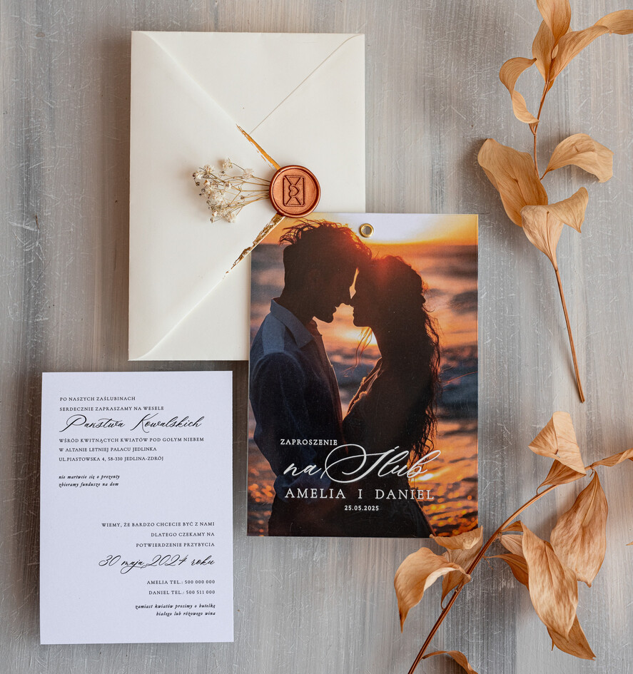 Zaproszenia ślubne Ze zdjęciem  zaproszenia ślubne ze zdjęciem, eleganckie zaproszenie na ślub i wesele ze zdjęciem, zdjęcie Pary Młodej na zaproszeniach ślubnych4