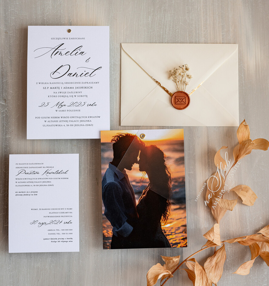 Zaproszenia ślubne Ze zdjęciem  zaproszenia ślubne ze zdjęciem, eleganckie zaproszenie na ślub i wesele ze zdjęciem, zdjęcie Pary Młodej na zaproszeniach ślubnych10
