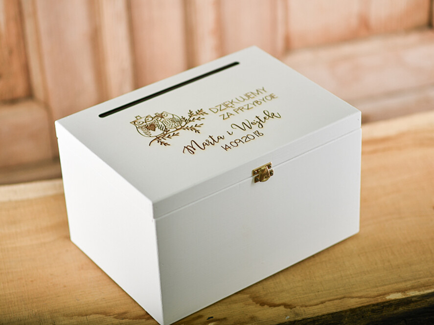 Pudełko na koperty  DREWNIANE skrzynka na koperty ślubne, grawer drewno wasze imiona i data4