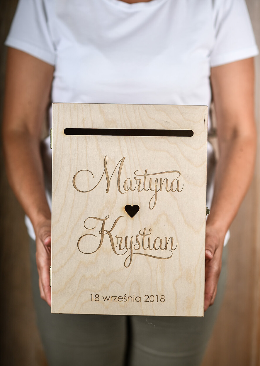 Pudełko na koperty  DREWNIANE pudełko na koperty ślubne, personalizowane drewno grawer wasze imiona i data2