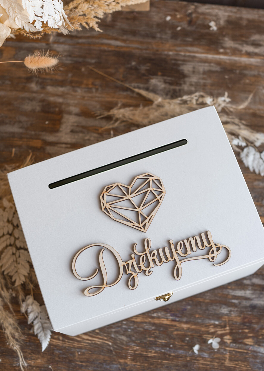 Pudełko na koperty  DREWNIANE pudelko skrzynka na koperty ślubne drewniana idealna na rustykane wesele drewniane białe pudełko na koperty5