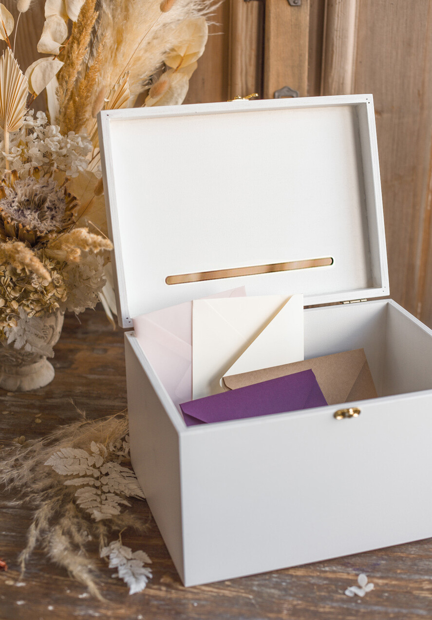 Pudełko na koperty  DREWNIANE pudelko skrzynka na koperty ślubne drewniana idealna na rustykane wesele drewniane białe pudełko na koperty6