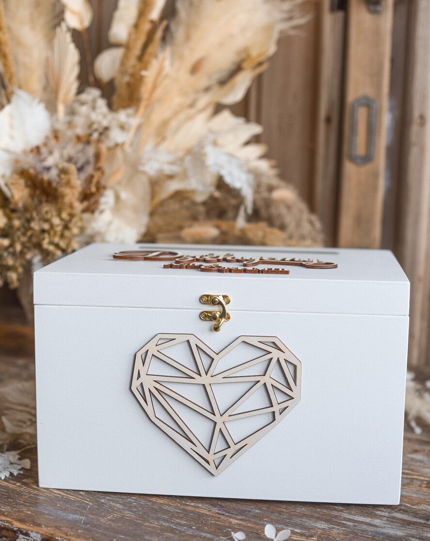 Pudełko na koperty  DREWNIANE pudelko skrzynka na koperty ślubne drewniana idealna na rustykane wesele drewniane białe pudełko na koperty2