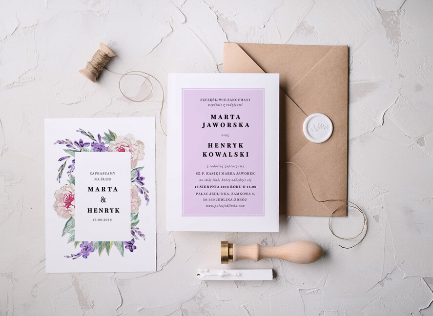 Zaproszenia ślubne Natura wyjątkowe zaproszenia weselne inspirowane malarstwem  2