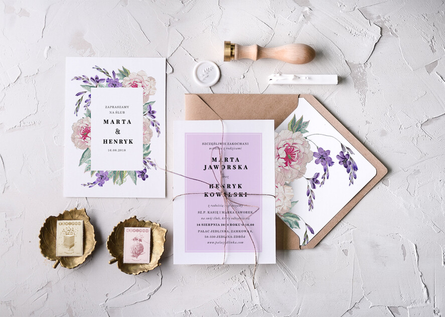 Zaproszenia ślubne Natura wyjątkowe zaproszenia weselne inspirowane malarstwem  4