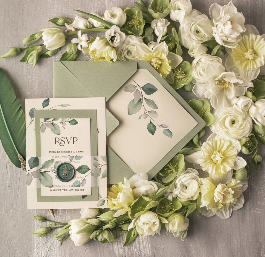 Zaproszenia ślubne Natura Proste Eukaliptus Zaproszenia Ślubne Lak  Minimalistyczne Zaproszenia na Ślub Delikatne Zaproszenie Ślubne3