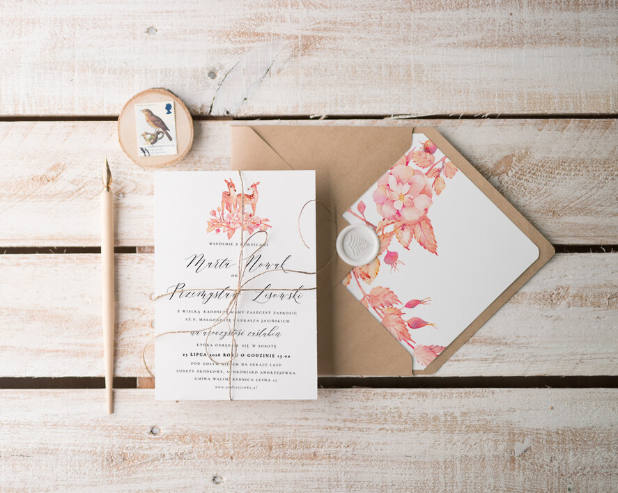 Zaproszenia ślubne Natura wyjątkowe zaproszenia weselne inspirowane pięknem natury1