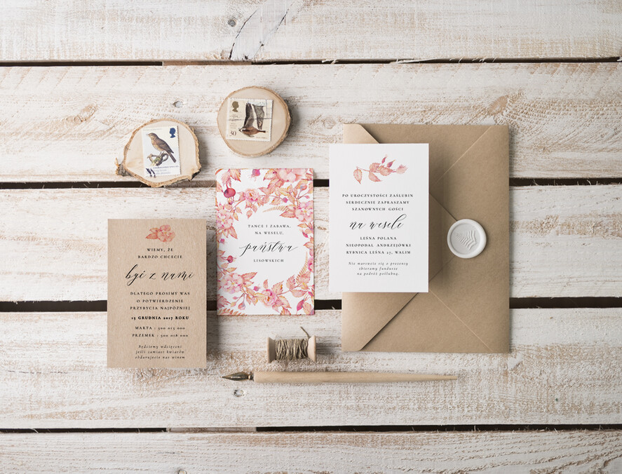 Zaproszenia ślubne Natura wyjątkowe zaproszenia weselne inspirowane pięknem natury4
