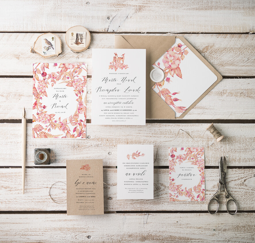 Zaproszenia ślubne Natura wyjątkowe zaproszenia weselne inspirowane pięknem natury0