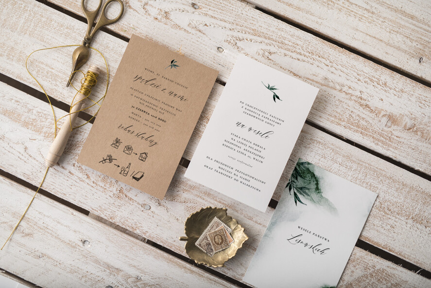 Zaproszenia ślubne Natura wyjątkowe zaproszenia ślubne, rustykalne zaproszenie na ślub boho1
