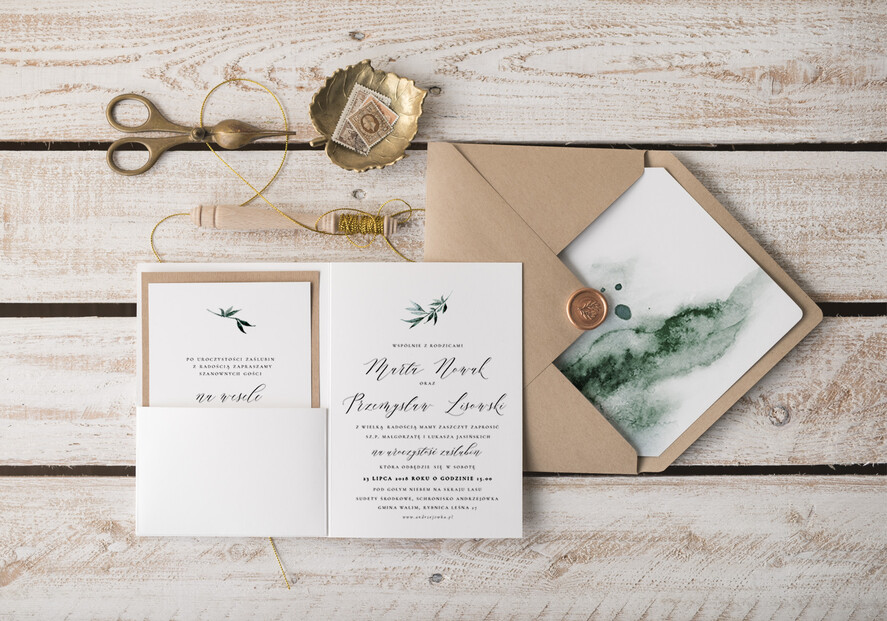 Zaproszenia ślubne Natura wyjątkowe zaproszenia ślubne, rustykalne zaproszenie na ślub boho3