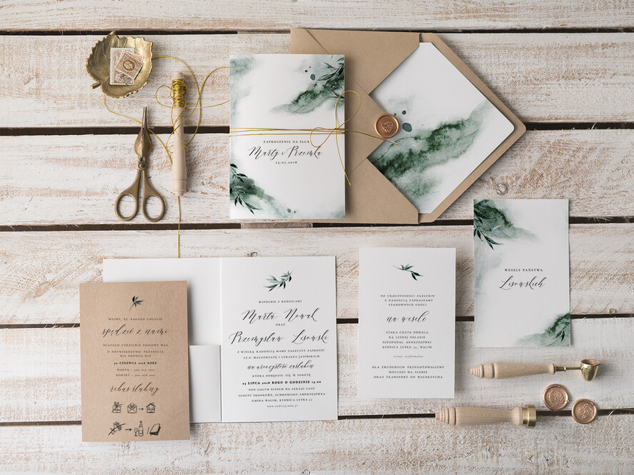 Zaproszenia ślubne Natura wyjątkowe zaproszenia ślubne, rustykalne zaproszenie na ślub boho7