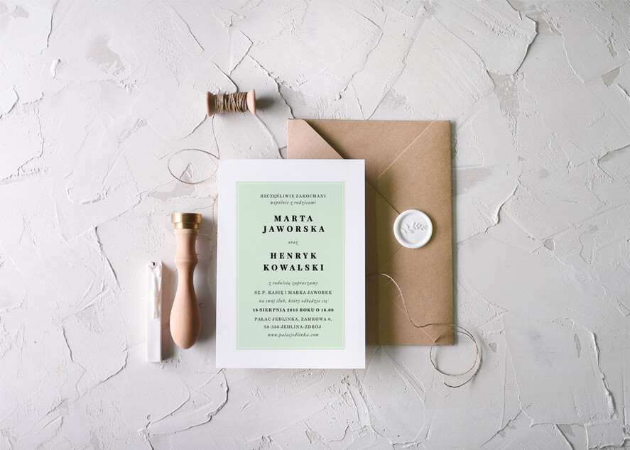 Zaproszenia ślubne Natura Proste Zaproszenia Ślubne Paprocie Zaproszenia na Ślub Rustykalne Minimalistyczne Zaproszenie na Ślub 6