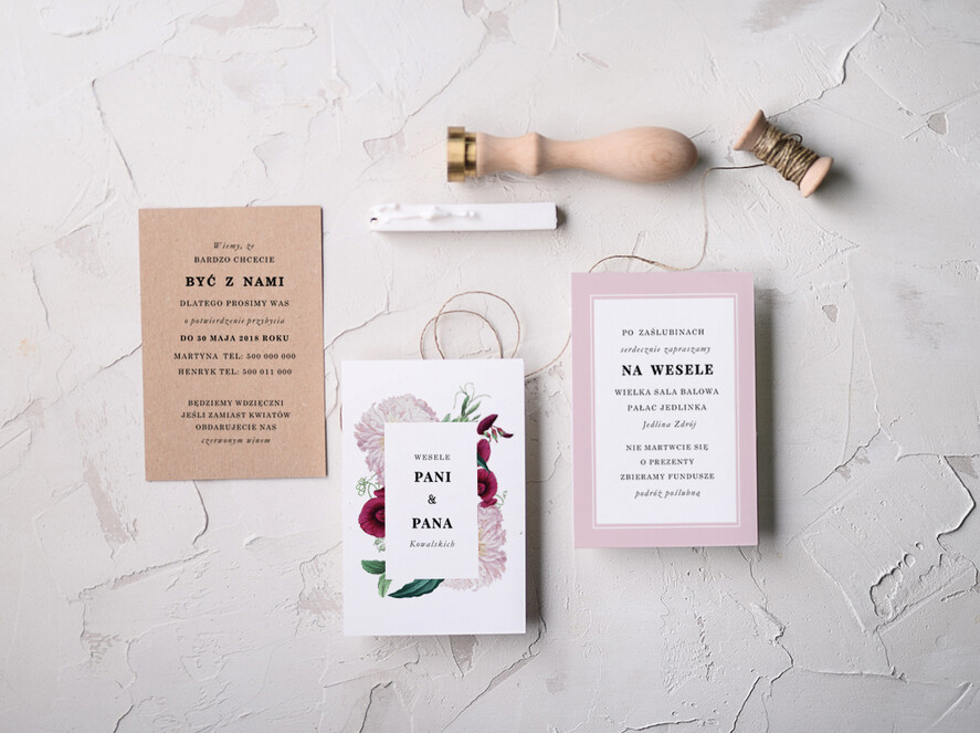 Zaproszenia ślubne Natura nowoczesne zaproszenia na ślub inspirowane naturą1