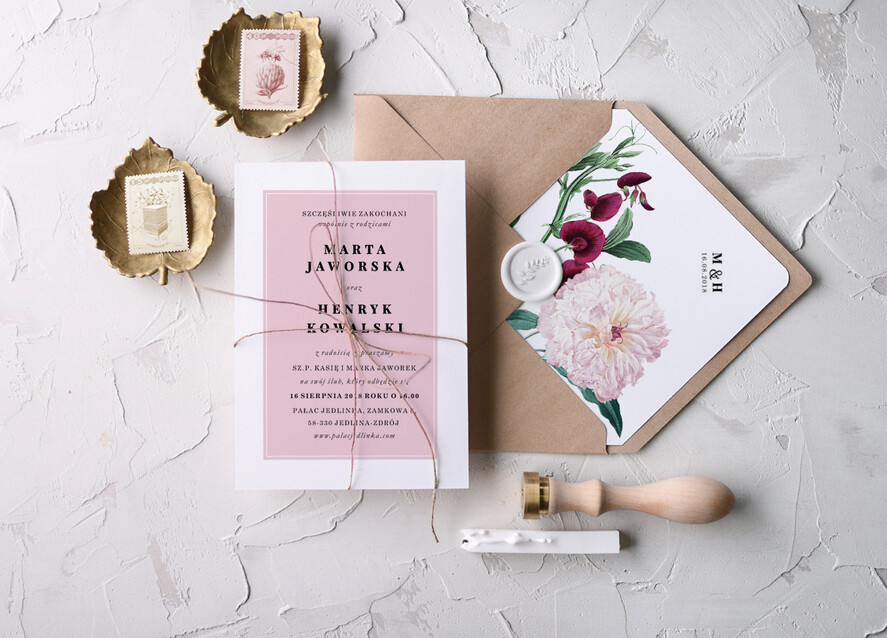 Zaproszenia ślubne Natura nowoczesne zaproszenia na ślub inspirowane naturą0