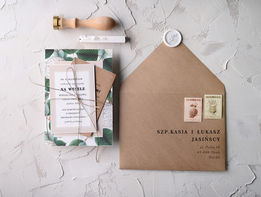 Zaproszenia ślubne Natura niepowtarzalne zaproszenia ślubne zainspirowane zielenią natury 3