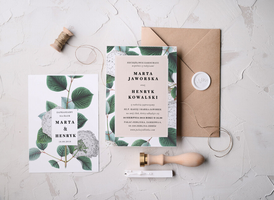 Zaproszenia ślubne Natura niepowtarzalne zaproszenia ślubne zainspirowane zielenią natury 4