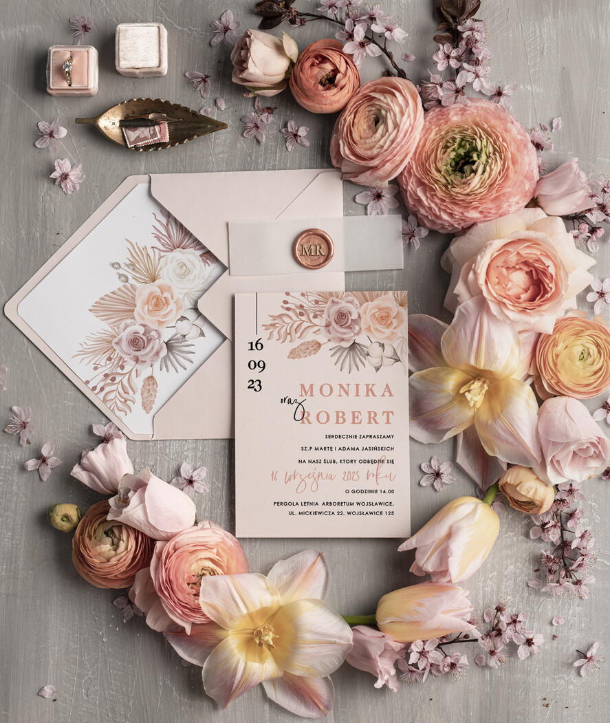 Zaproszenia ślubne Natura proste zaproszenia ślubne, zaproszenia na Slub z lakiem, minimalistyczne zaproszenia slubne1