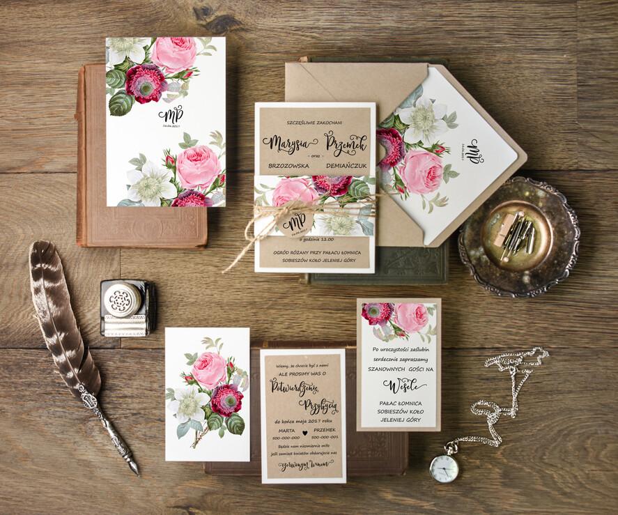 Zaproszenia ślubne Natura modne zaproszenia ślubne z oryginalnym motywem kwiatowym2