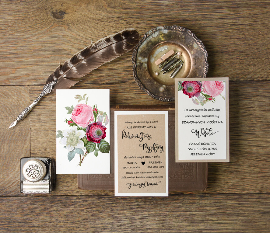Zaproszenia ślubne Natura modne zaproszenia ślubne z oryginalnym motywem kwiatowym4