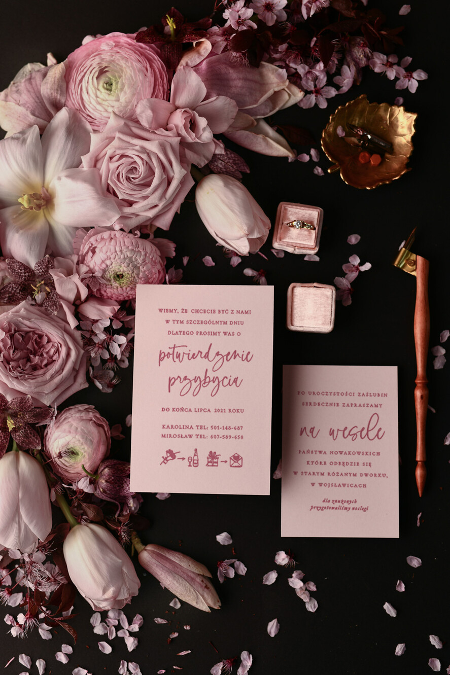 Zaproszenia ślubne Natura Proste Boho Zaproszenia Ślubne Kwiaty  Kokarda Zaproszenia na Ślub Delikatne Zaproszenie Ślubne1