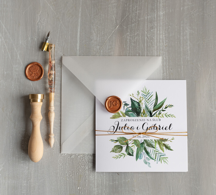 Zaproszenia ślubne Natura rustykalne zaproszenia ślubne w stylu boho eukaliptus zaproszenie na ślub proste2