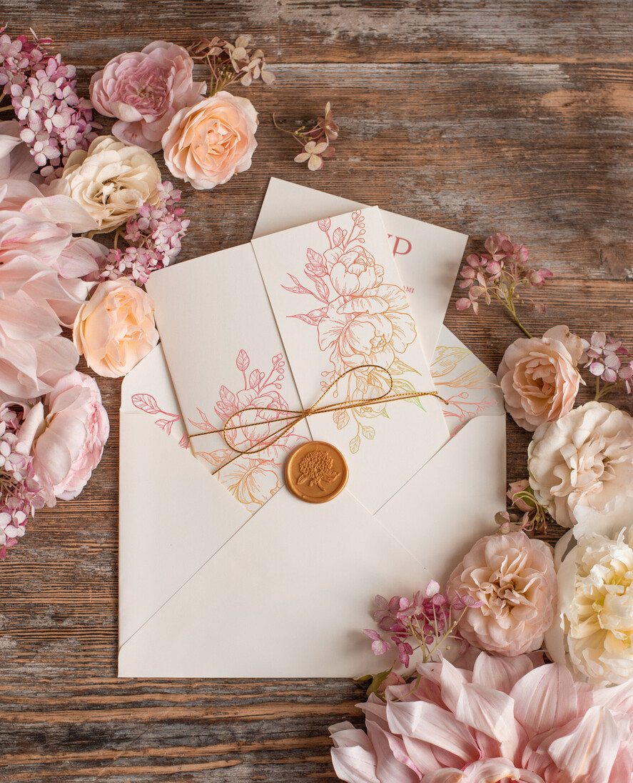 Zaproszenia ślubne Natura Proste Boho Zaproszenia Ślubne Peonie  Minimalistyczne Zaproszenia na Ślub Delikatne Zaproszenie Ślubne10