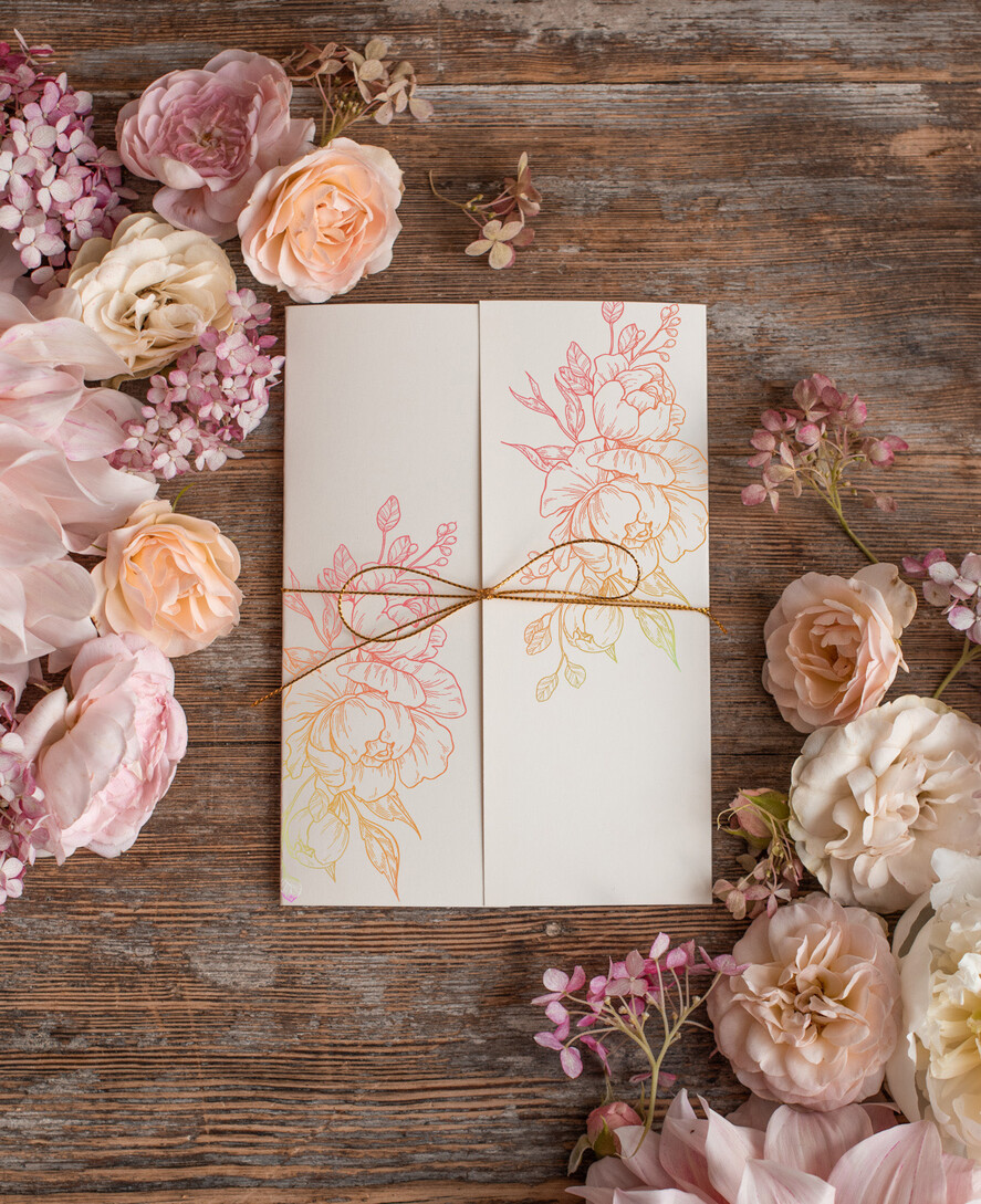 Zaproszenia ślubne Natura Proste Boho Zaproszenia Ślubne Peonie  Minimalistyczne Zaproszenia na Ślub Delikatne Zaproszenie Ślubne8