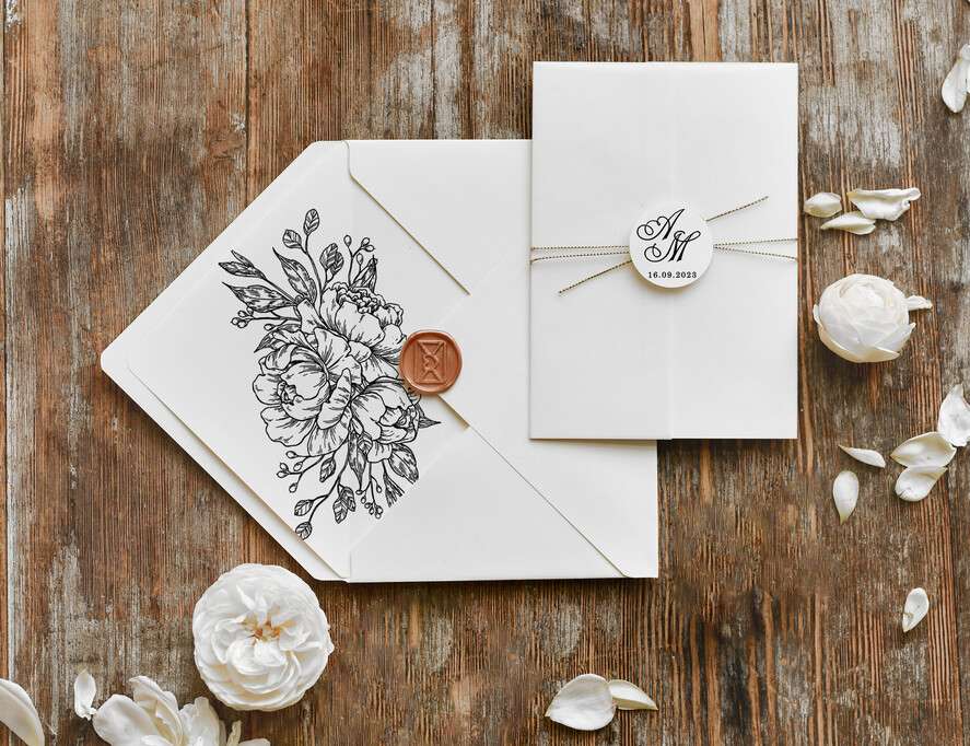 Zaproszenia ślubne Natura Proste Boho Zaproszenia Ślubne Róże  Minimalistyczne Zaproszenia na Ślub Delikatne Zaproszenie Ślubne1